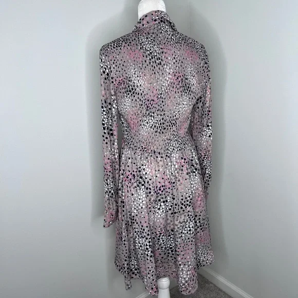 Kate Spade Taupe Soirée Multi Color Dot Shirt Dress 6 - Picture 4 of 6